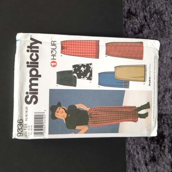 Simplicity 9336 One Hour Sewing Pattern Women's Skirt Sz RR 14-20 Unused - Picture 1 of 3